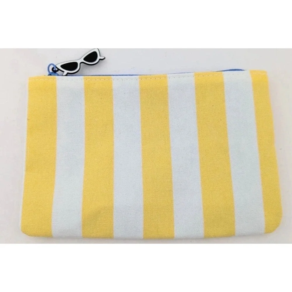Ipsy July 2026 Yellow Sunglasses & Beachy Stripes Cosmetics Bag Brand New!